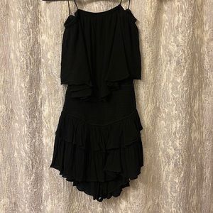 Strapless black romper